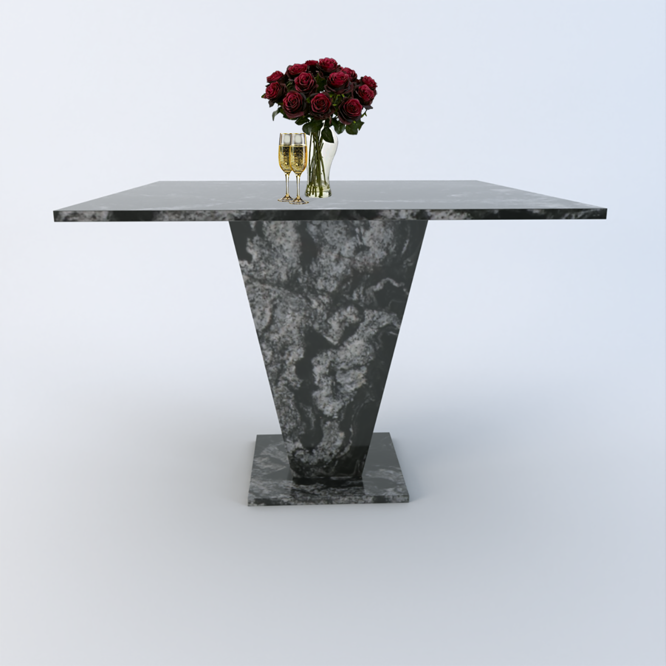 Crescendo 1m Forest Black Granite Dining Table