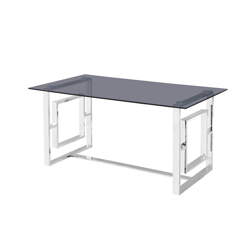 Artis Silver Metal & Glass Dining Table