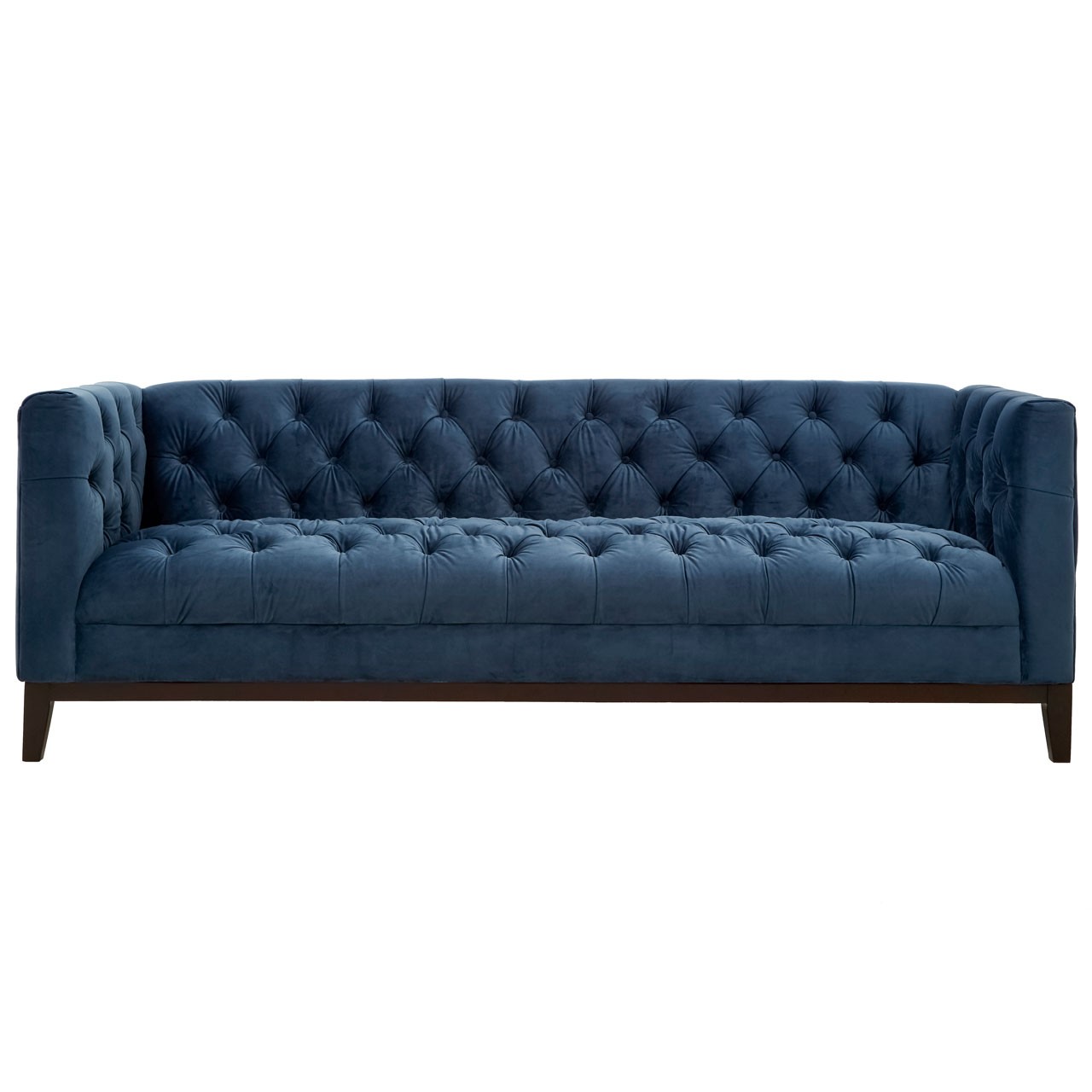 Shafer 3 Seater Midnight Blue Velvet Sofa