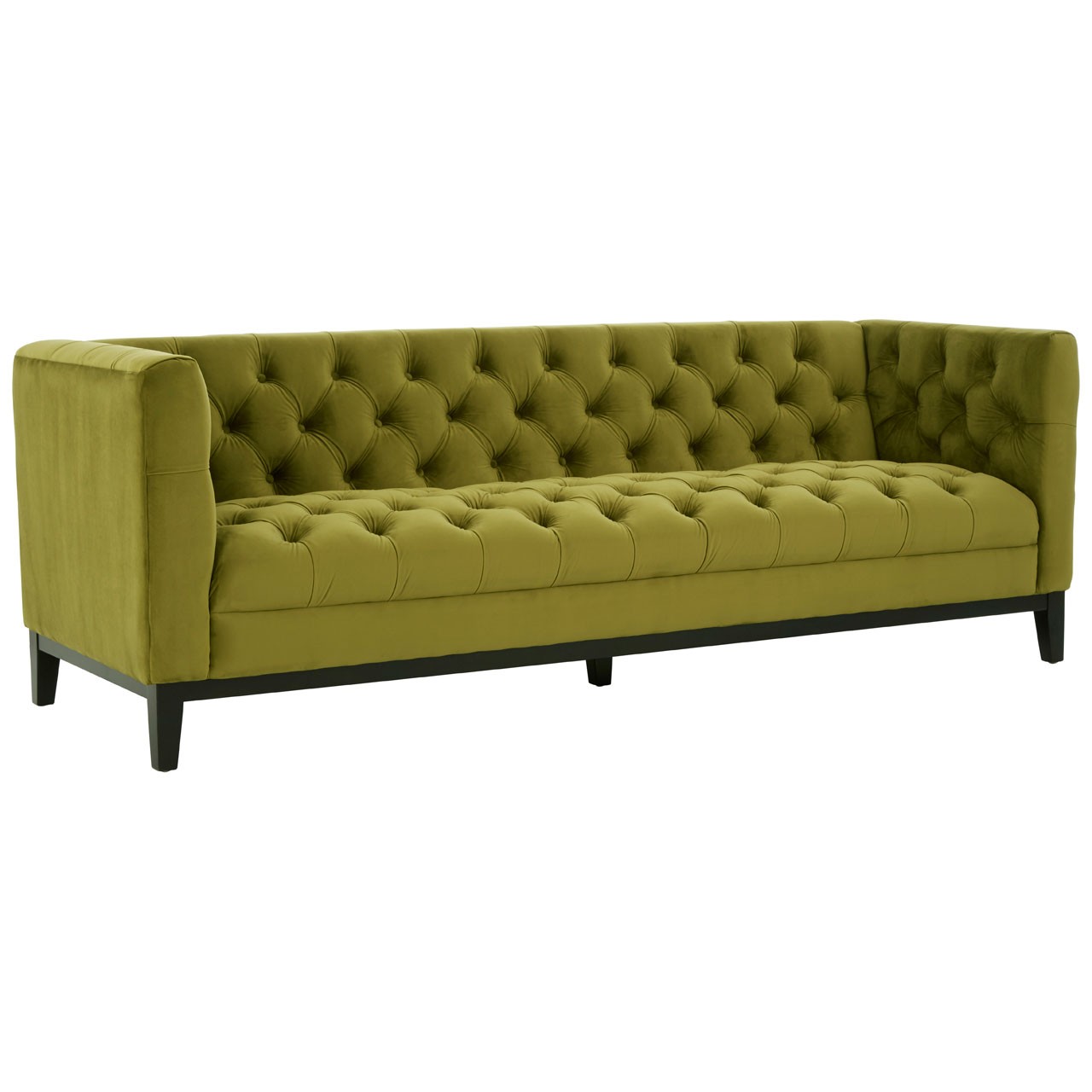 Shafer 3 Seater Moss Green Velvet Sofa