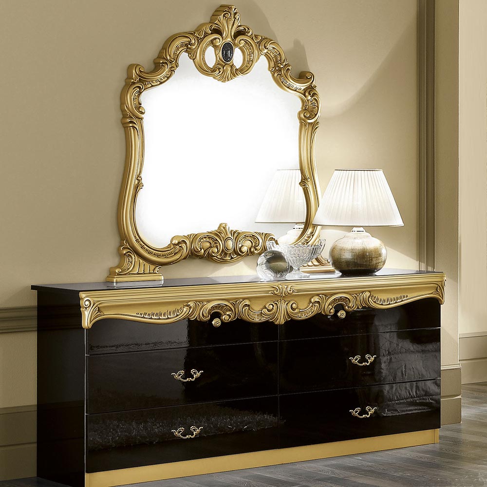 Bellissima Black & Gold Chest of Drawers