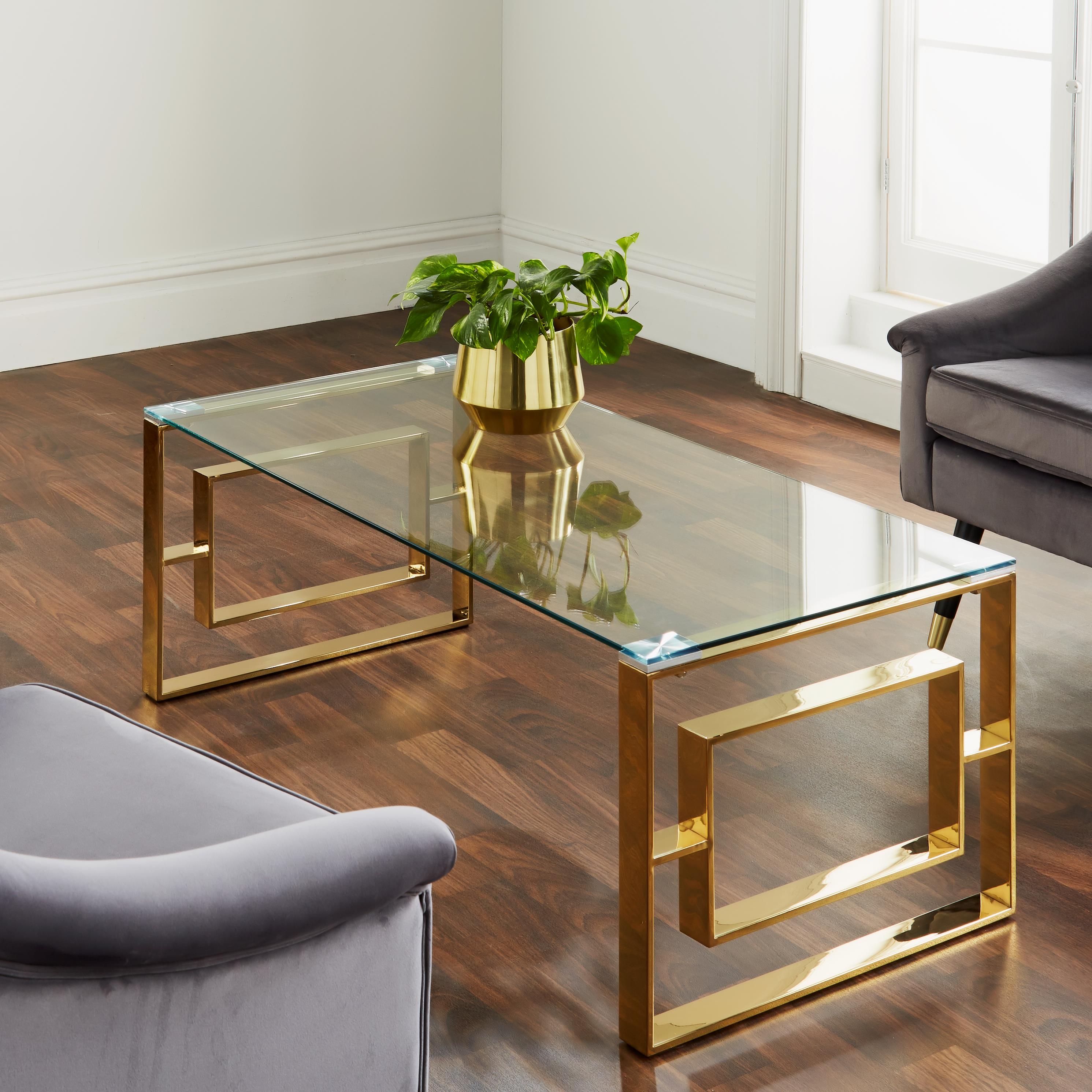 Artis Gold Metal & Glass Coffee Table