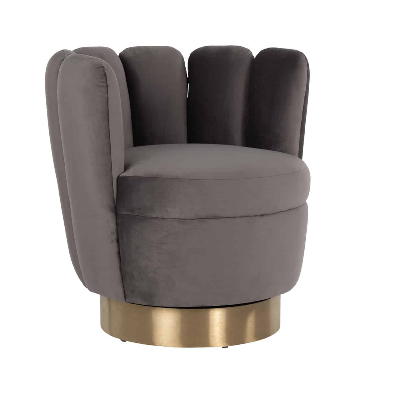 Marley Stone Grey Velvet Feature Armchair