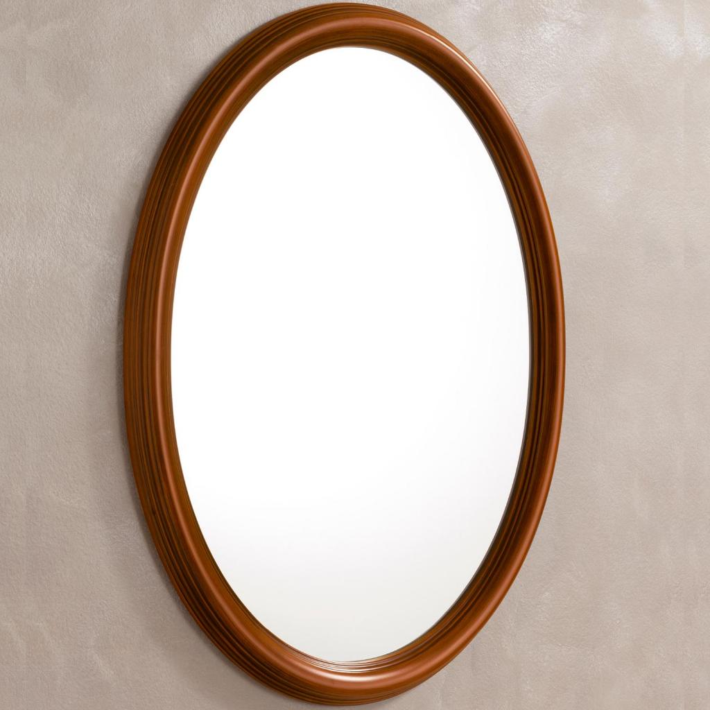 Treviso Ornate Cherry Wood Oval Mirror