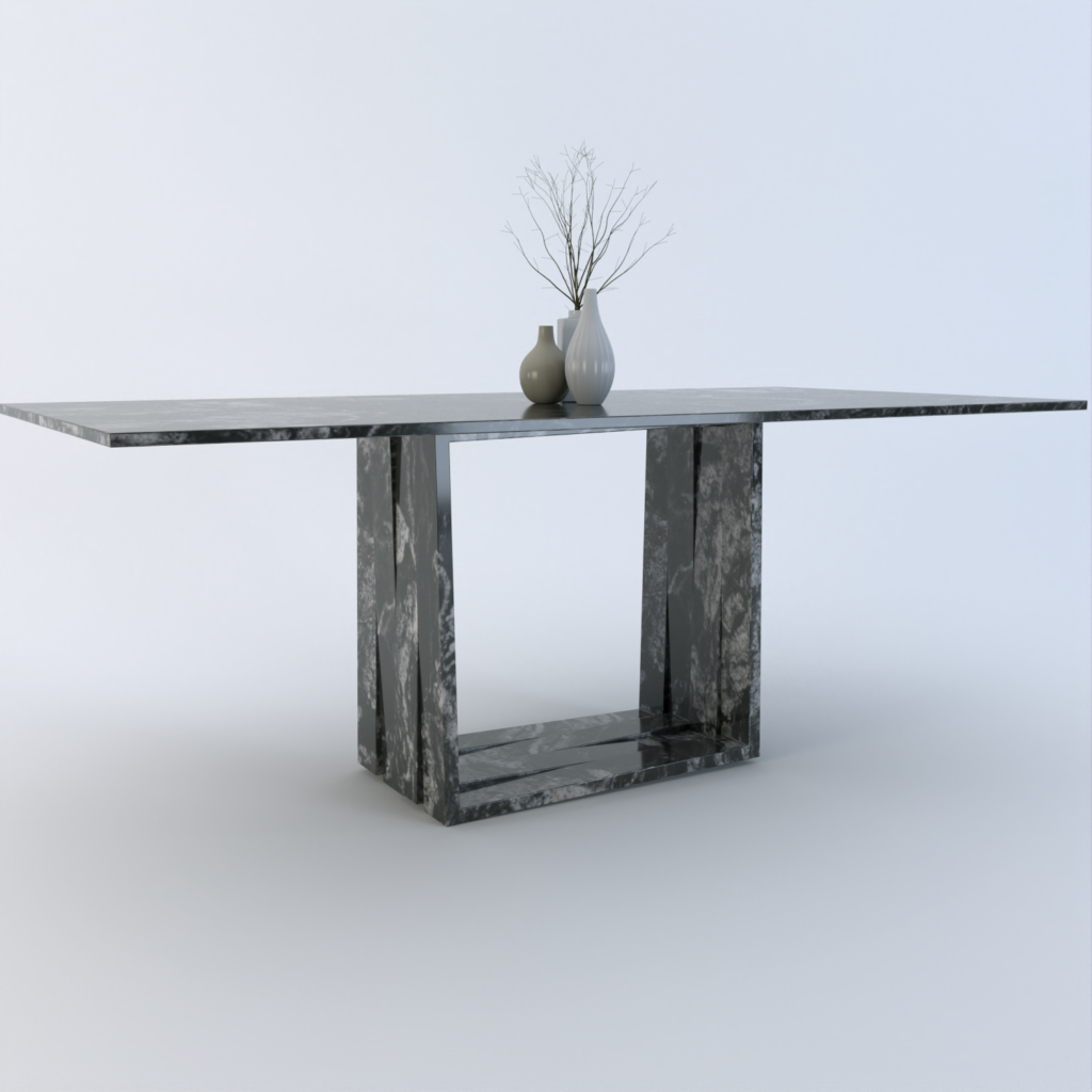 Aria 2m Forest Black Granite Dining Table