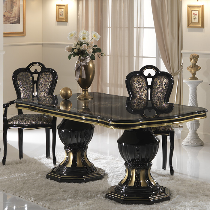 Bella Black & Gold 1.8-2.3m Dining Table