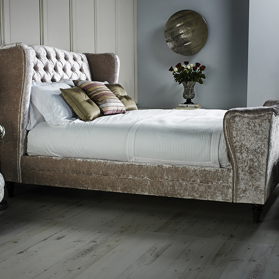 Vogue Kensington Indulgence Pearl Upholstered Winged Buttoned Double Bed