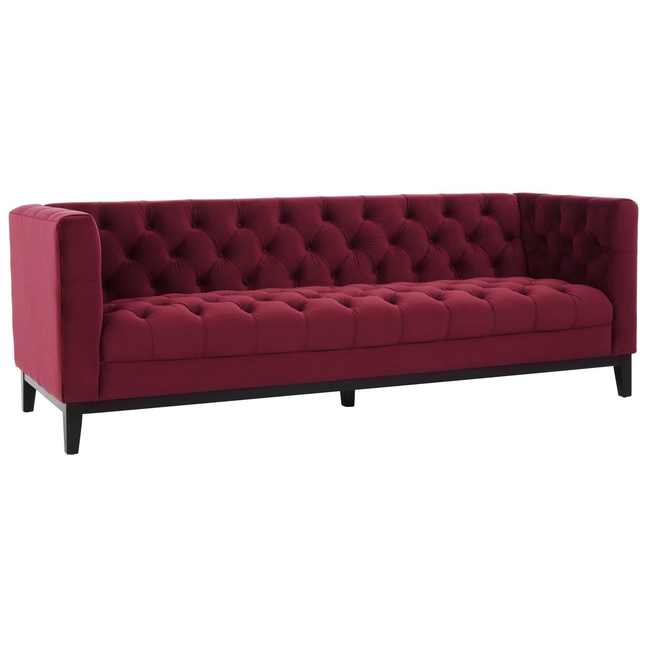 Shafer 3 Seater Crimson Red Velvet Sofa