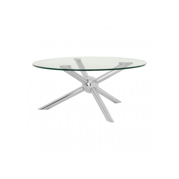 Novic Glass & Silver Round Coffee Table