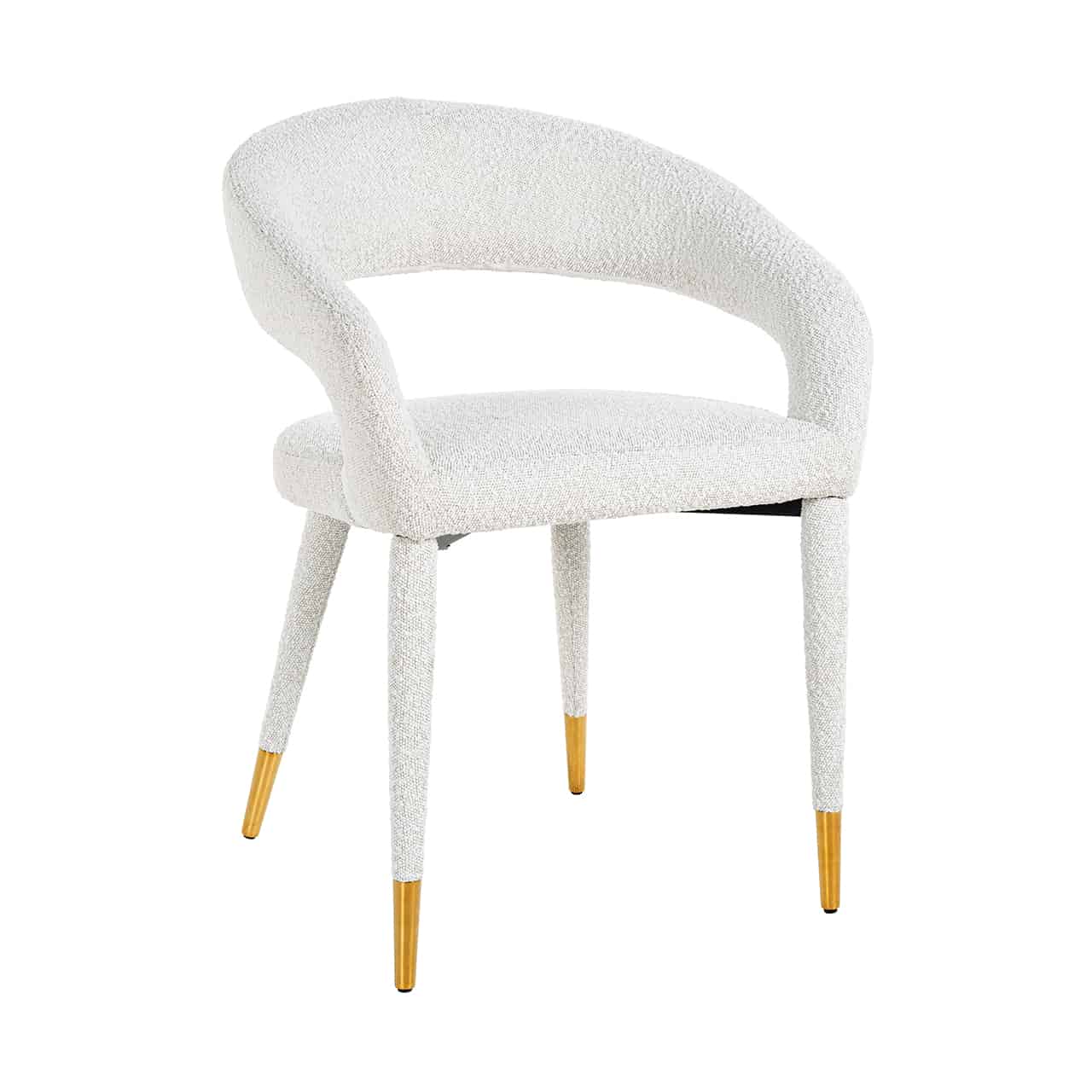 Galia White Bouclé Dining Chair