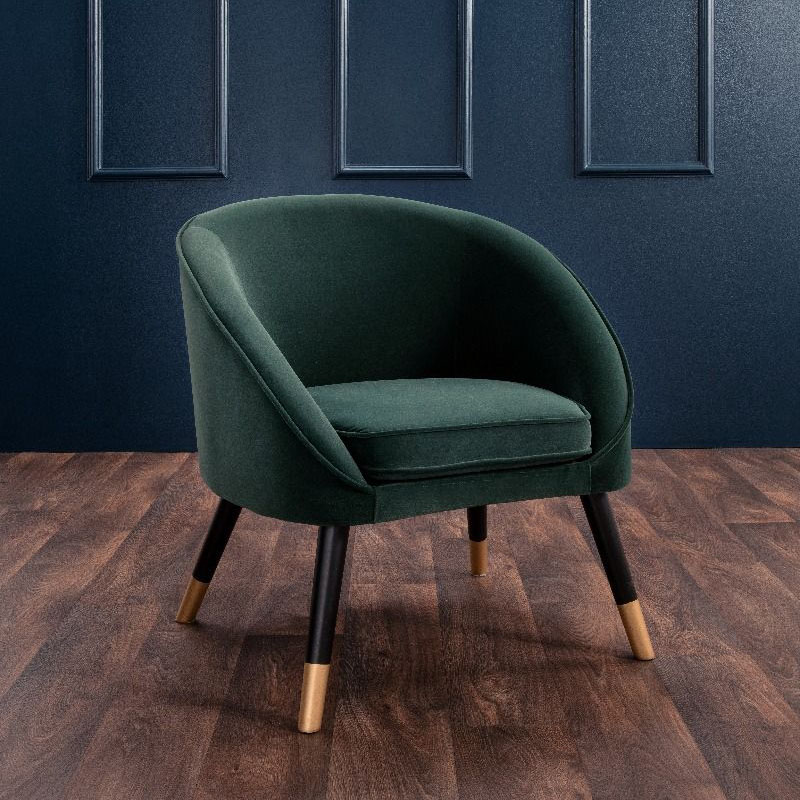 Oakman Green Velvet Tub Chair