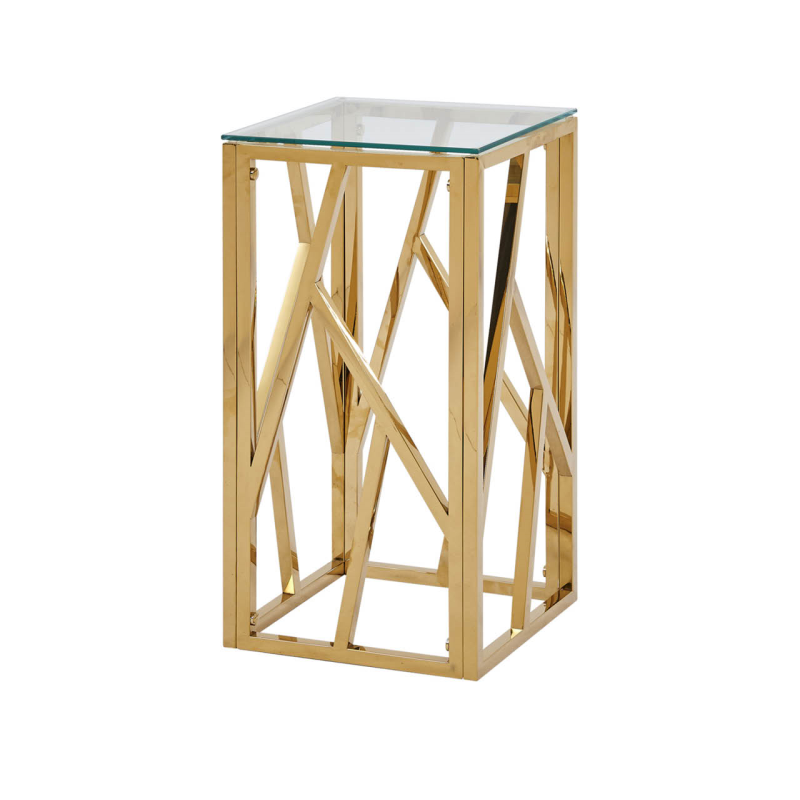 Azi Gold Glass End Table