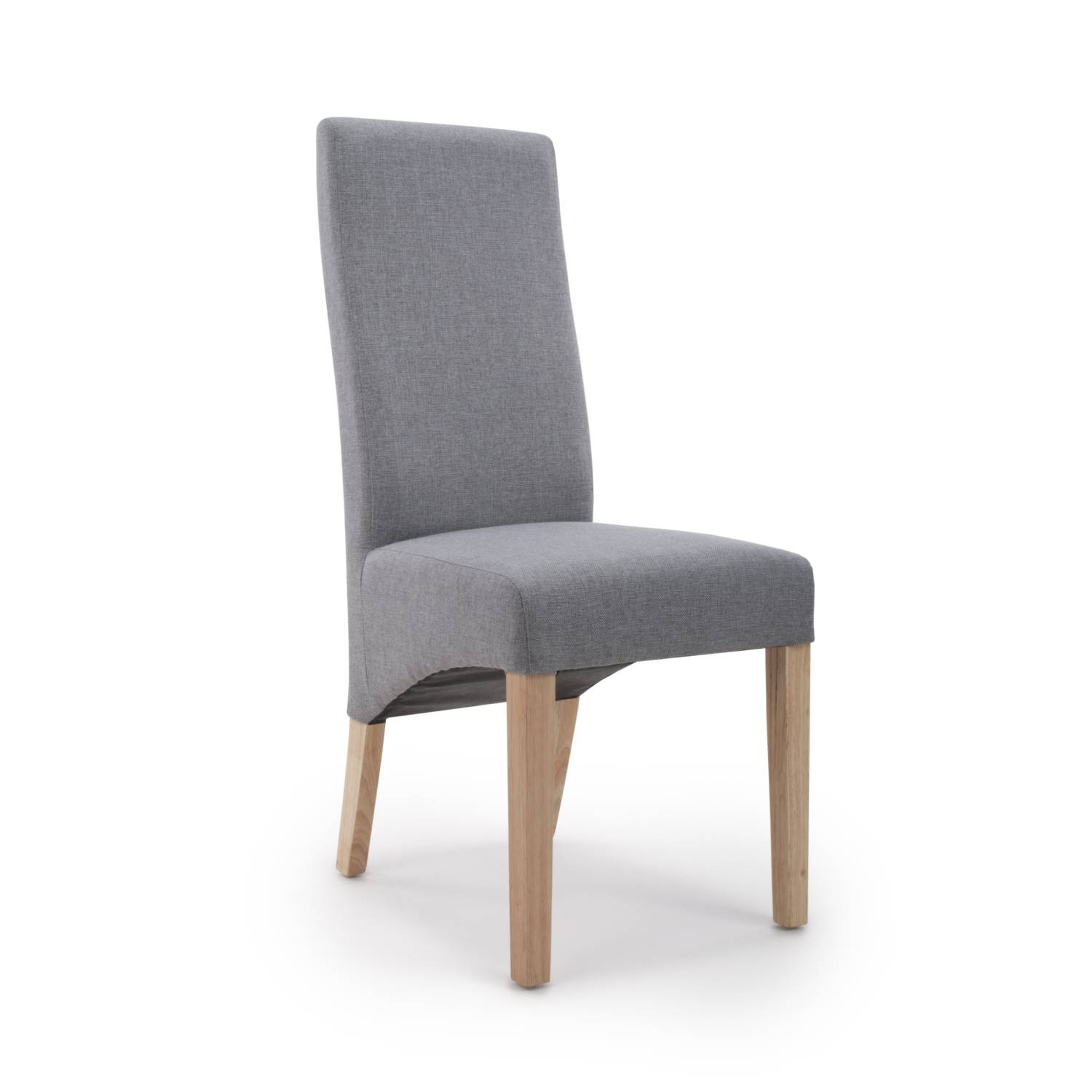 Barford Steel Grey Linen Wave Back Dining Chair