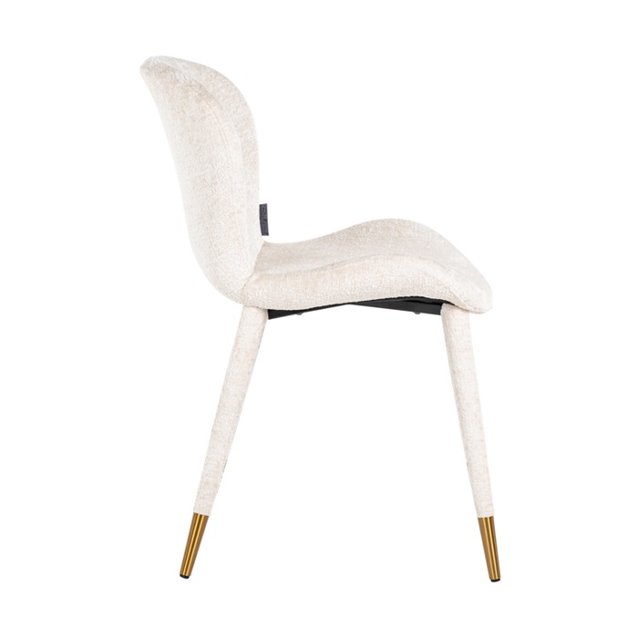 Solo White Chenille Dining Chair