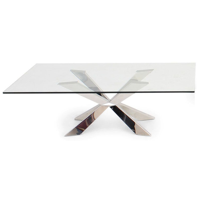 Gabriella Rectangular Glass & Chrome Coffee Table