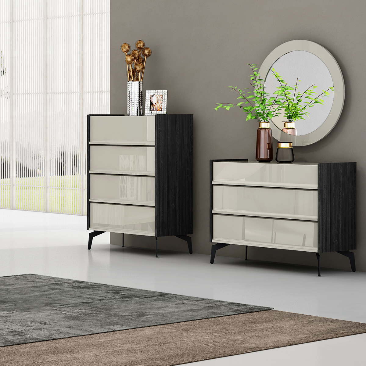 Bellway Slate Grey & Cashmere 3 Drawer Chest