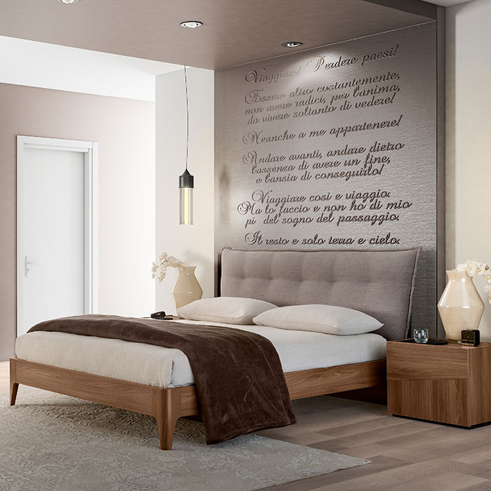 Sicily Elm Wood SOFT Upholstered Buttoned 6ft Bed