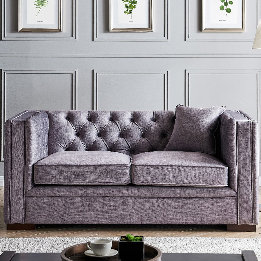 Montreal Slate Grey Fabric 2 Seater Sofa