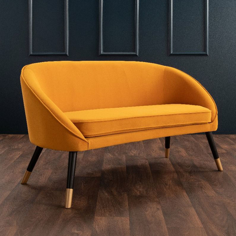 Oakman Mustard Velvet Tub Sofa