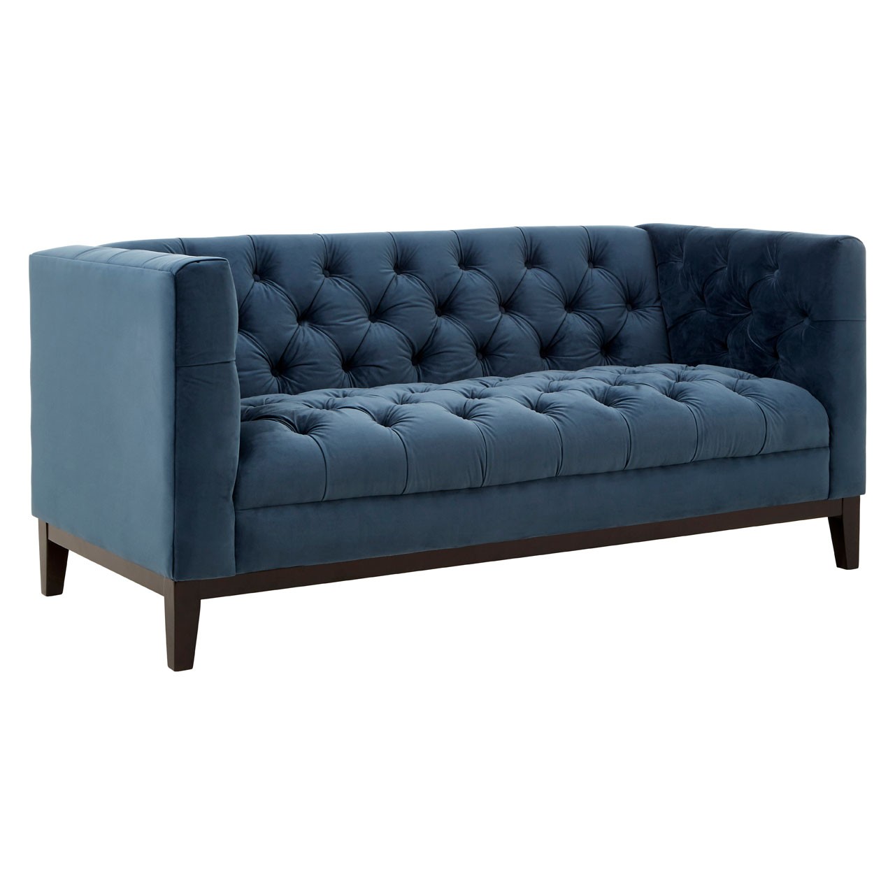 Shafer 2 Seater Midnight Blue Velvet Sofa