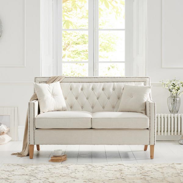 Casa Bella 2 Seater Ivory Linen Sofa