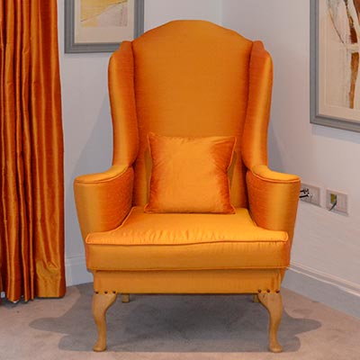 Bespoke Orange Fusion Wingback Chair