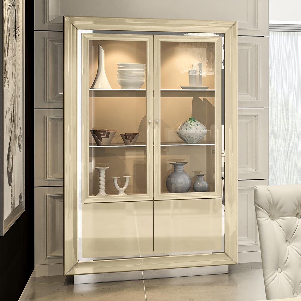 Minton Ivory 2 Door LED Display Cabinet
