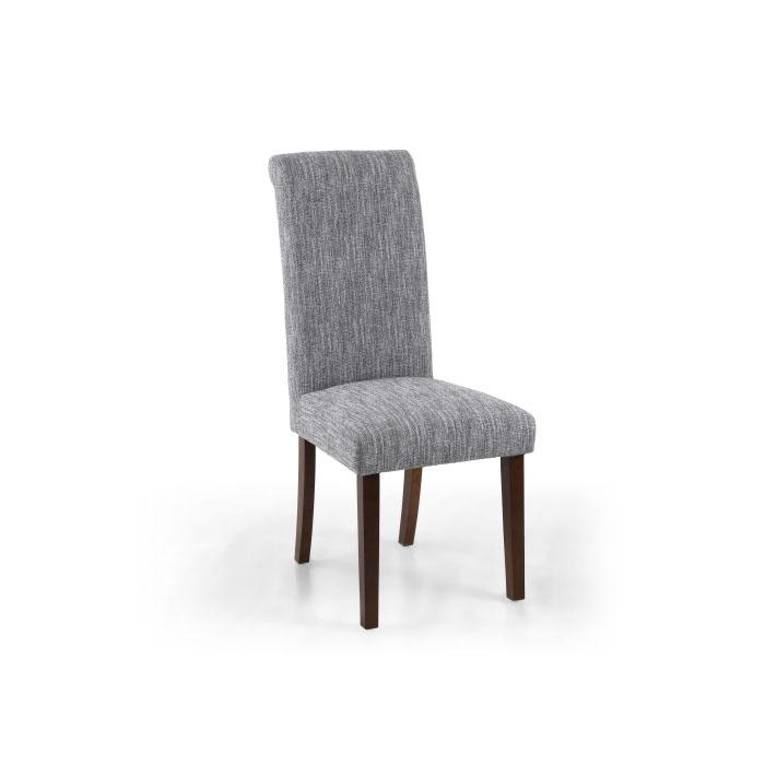 Corden Light Grey Linen Dining Chair (Walnut Legs)