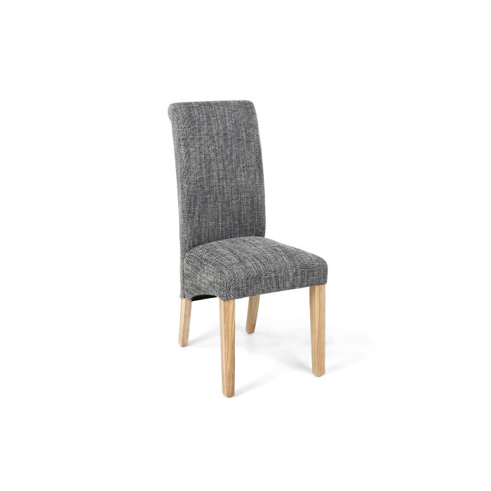 Karina Grey Tweed Roll Back Dining Chair
