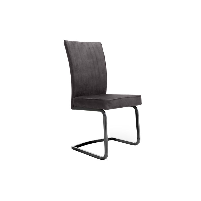 Medwin Grey Suede Cantilever Dining Chair