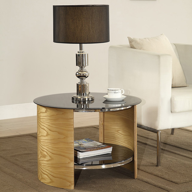 San Marino Oak Glass Lamp Table