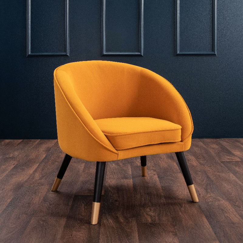 Oakman Mustard Velvet Tub Chair