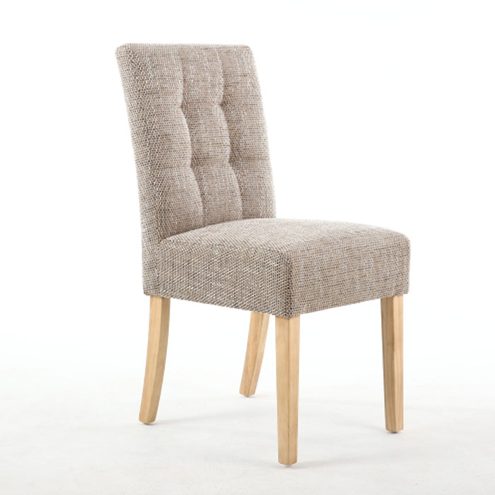 Moby Oatmeal Tweed Waffle Back Dining Chair (Natural Legs)