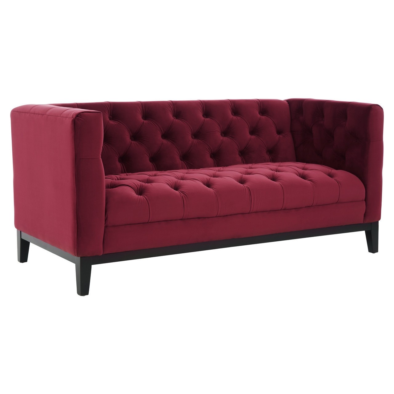 Shafer 2 Seater Red Velvet Sofa