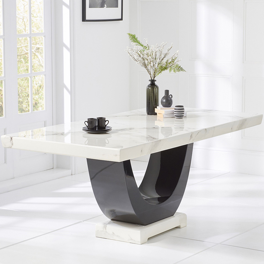 Rivilino 2m White Marble Dining Table