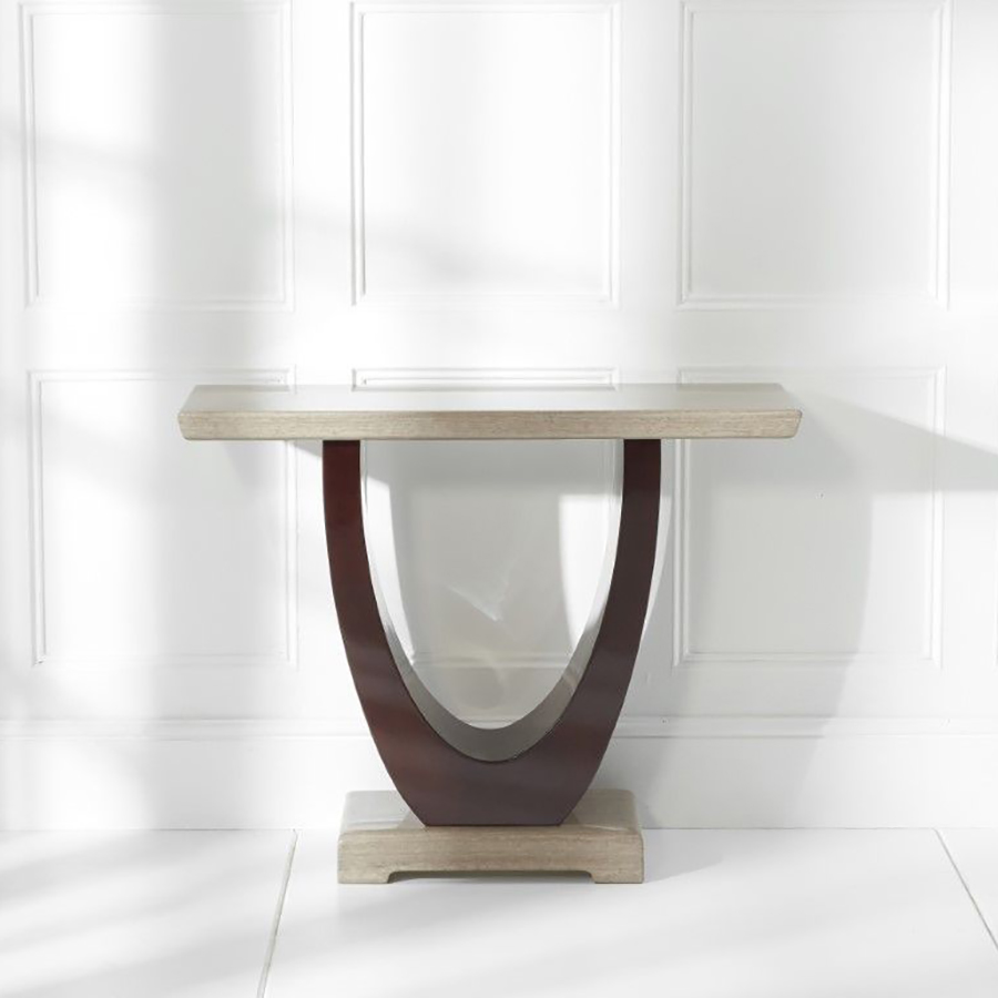 Rivilino Brown Marble Console Table