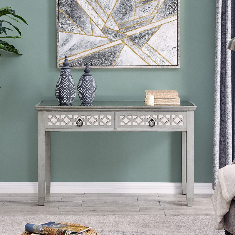 Russell Painted Wood 2 Drawer Console Table