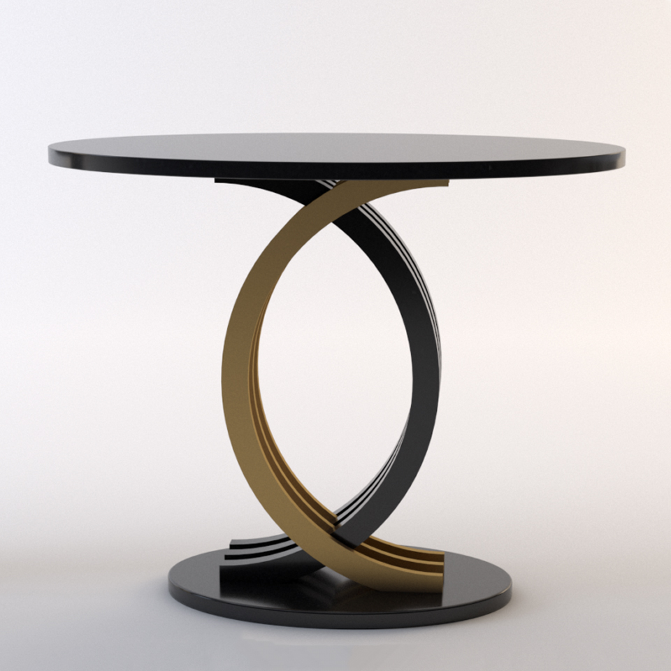 Legato Black Quartz Curved Lamp Table