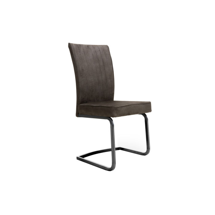Medwin Brown Suede Cantilever Dining Chair