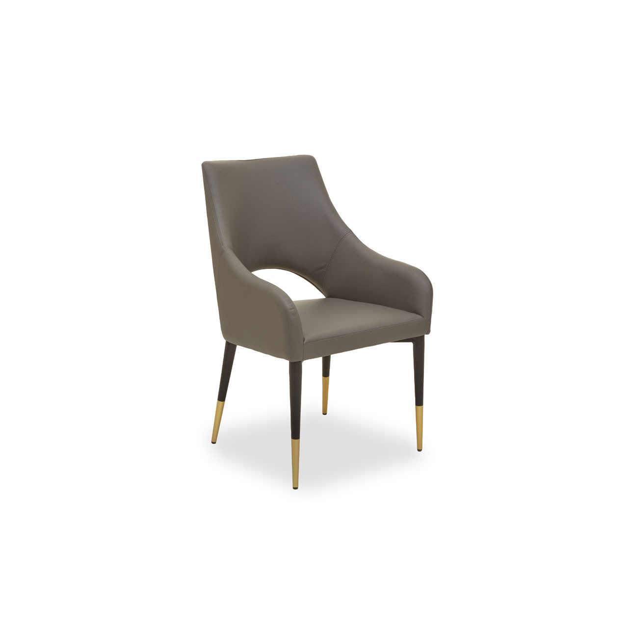 Gilberta Grey Leather Effect Dining Chair
