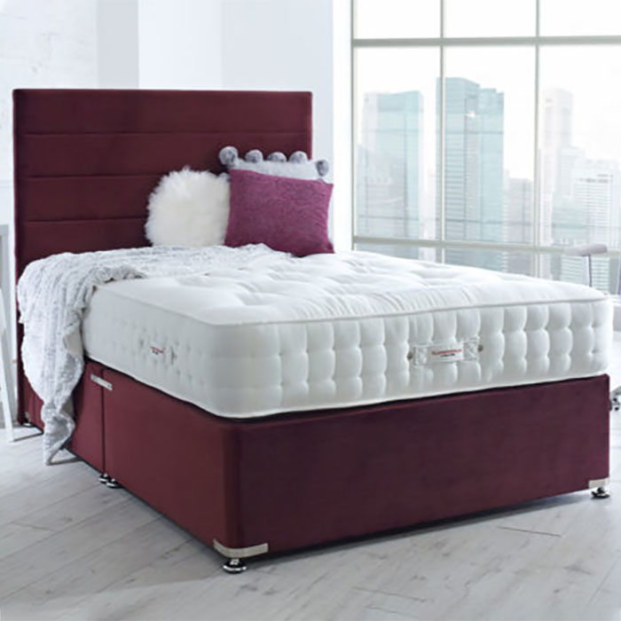 Iconic Paneled Headboard, Upholstered Base & Rochester Mattress - Various Colours & Sizes