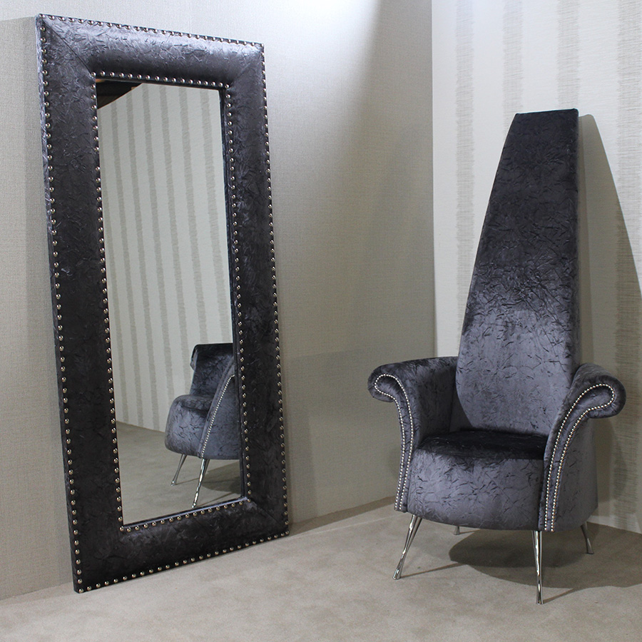 Bespoke Rhianna Potenza Smoke Grey Velvet Feature Chair
