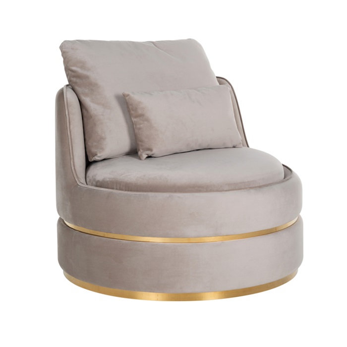 Karlina Stone Grey Velvet Feature Armchair