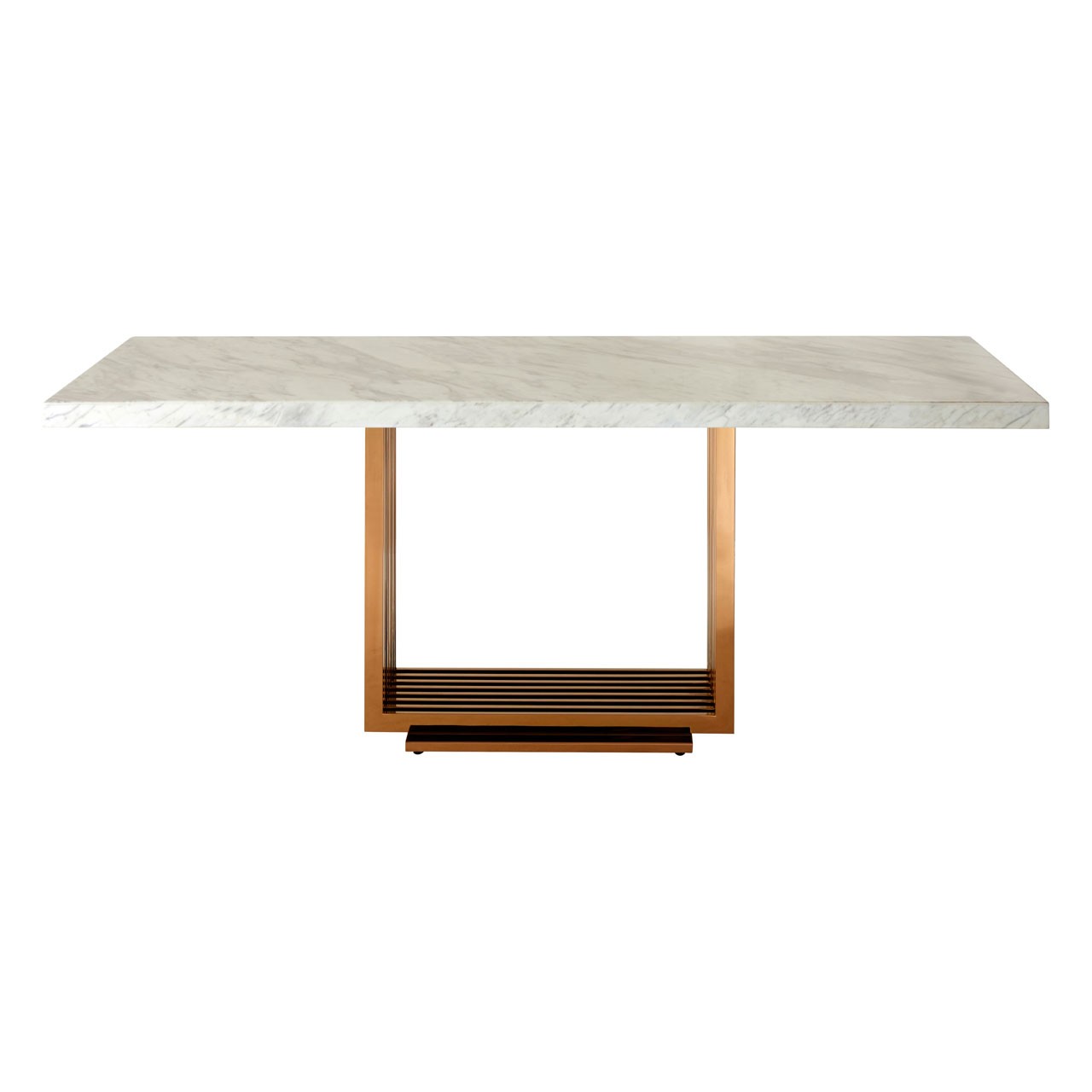 Millen White Marble Rose Gold 2m Dining Table
