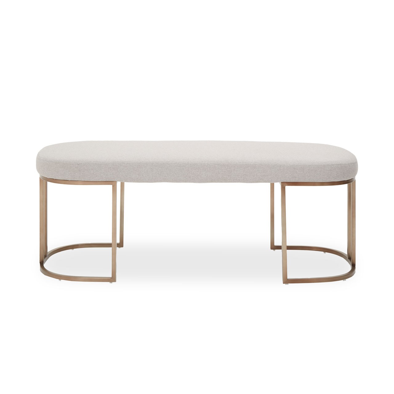 Gilberta Natural Curved Upholstered Bench