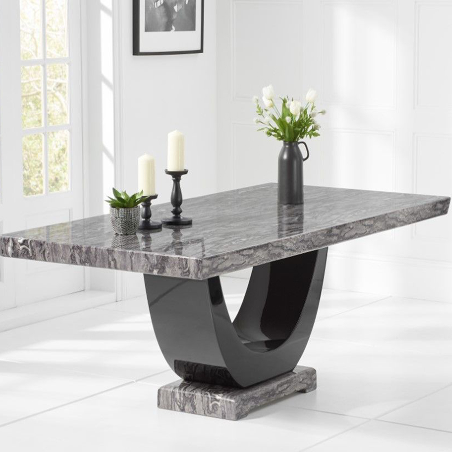 Rivilino 2m Grey Marble Dining Table