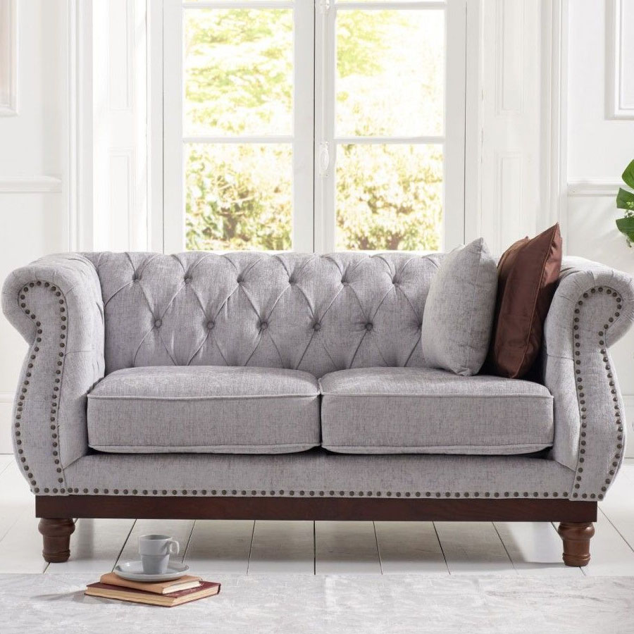 Highgrove 2 Seater Grey Plush Sofa