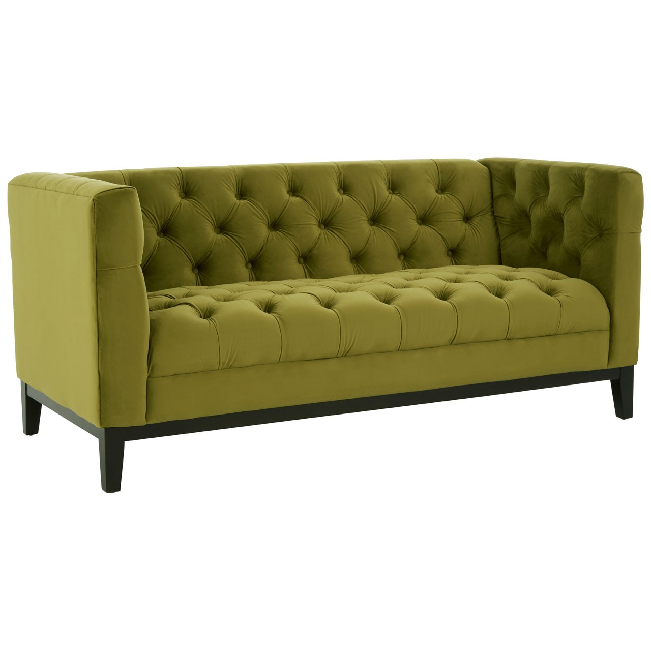 Shafer 2 Seater Moss Green Velvet Sofa