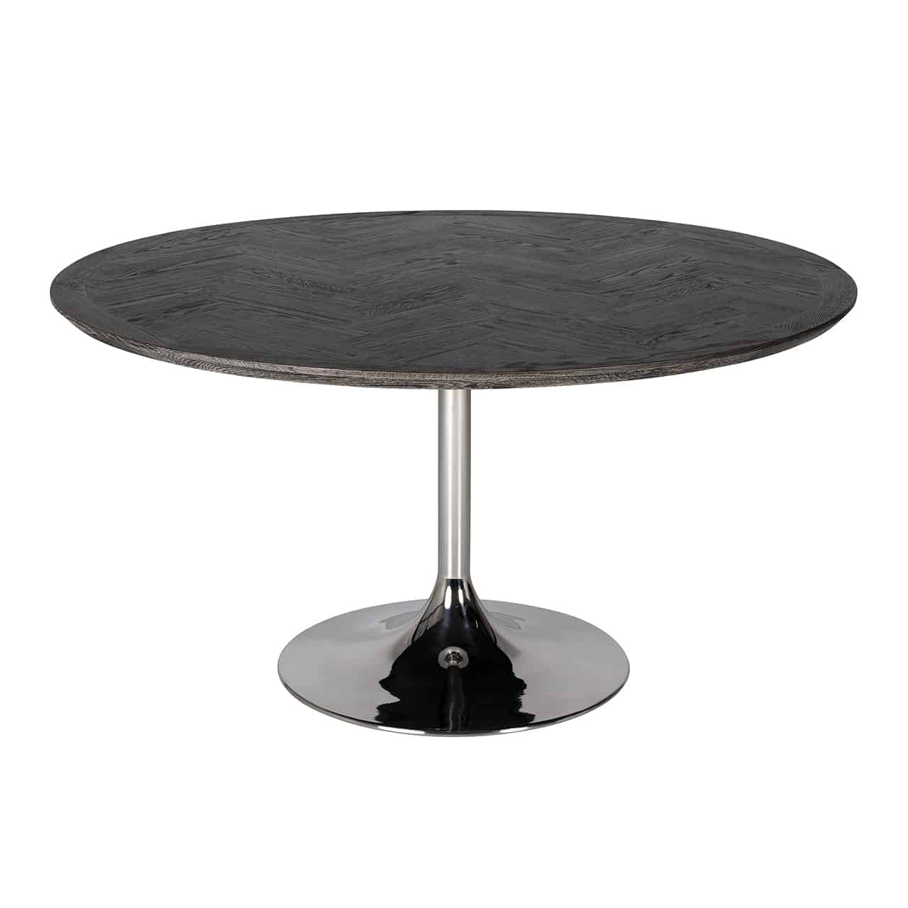 Bronwyn 1.4m Black Oak & Silver Table