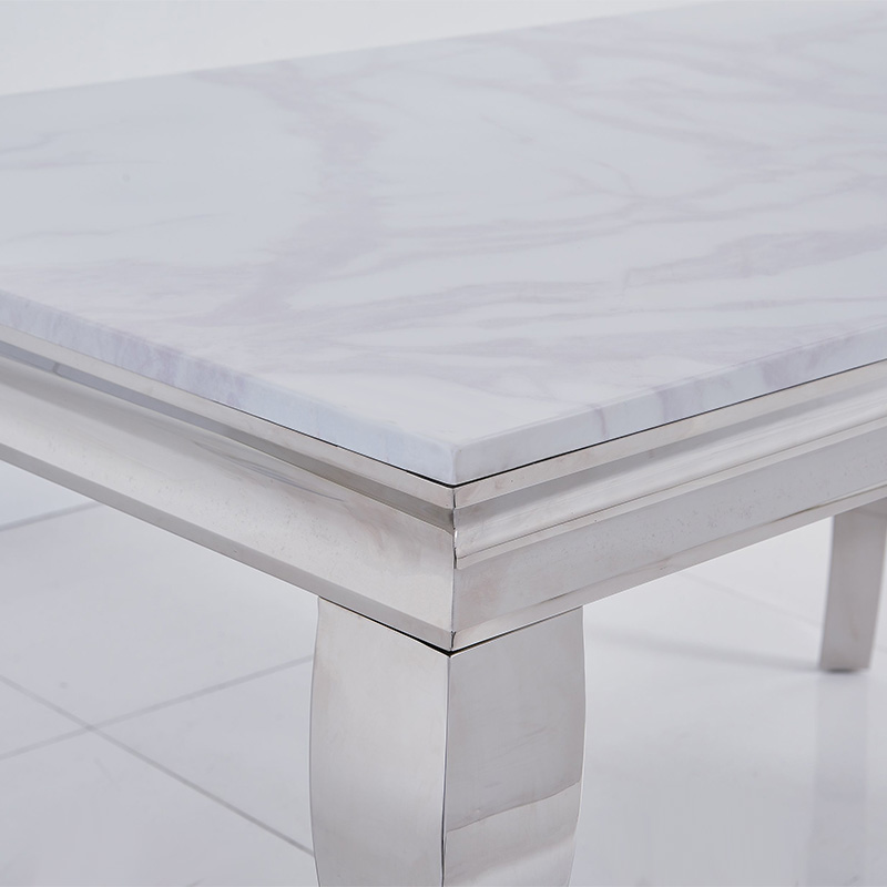 Liyana White 1.4m Marble Dining Table